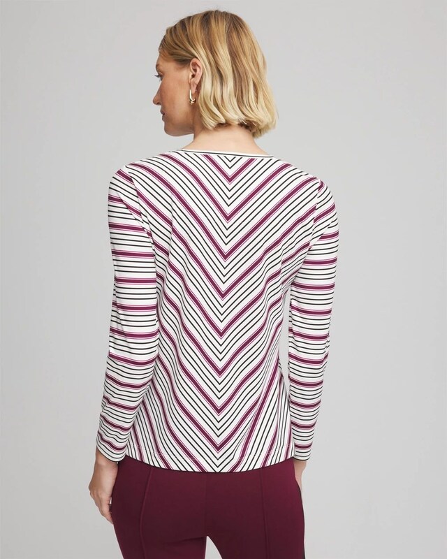 Zenergy Soft Brushed Striped Top - image 3